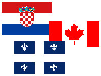 The flags of Croatia, Canada and Quebec