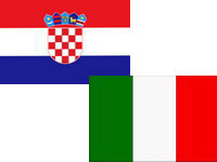 Flags of Croatia and Italy